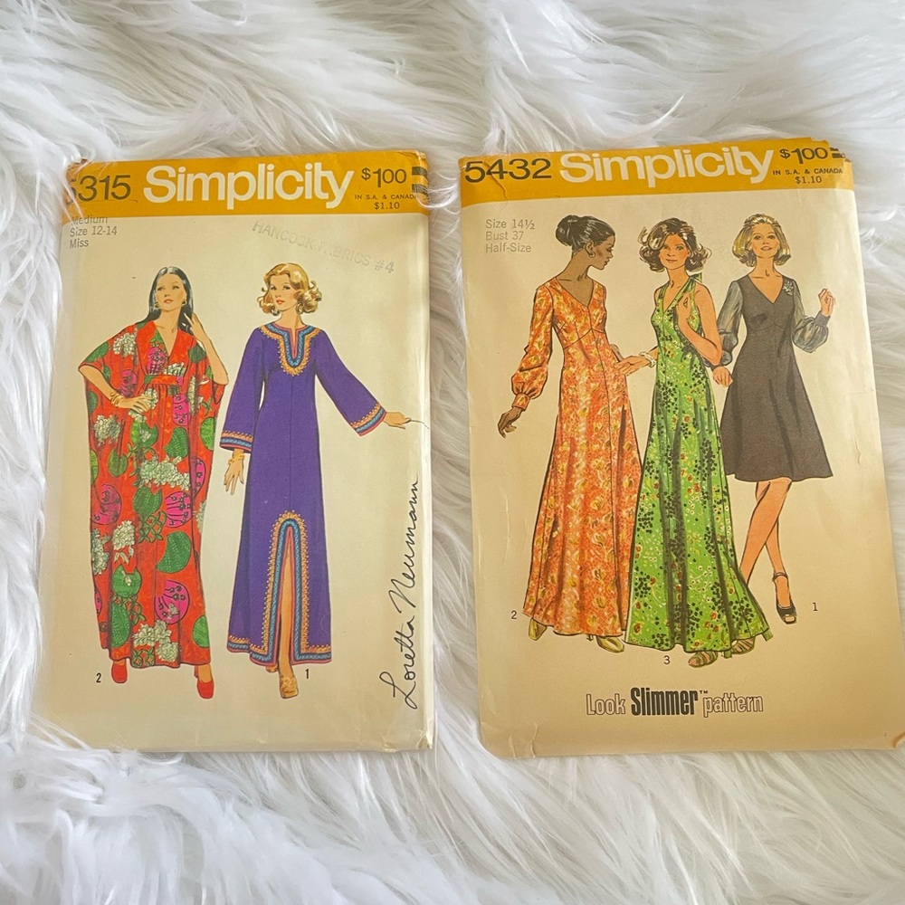 1972 Vintage patterns - set of 2